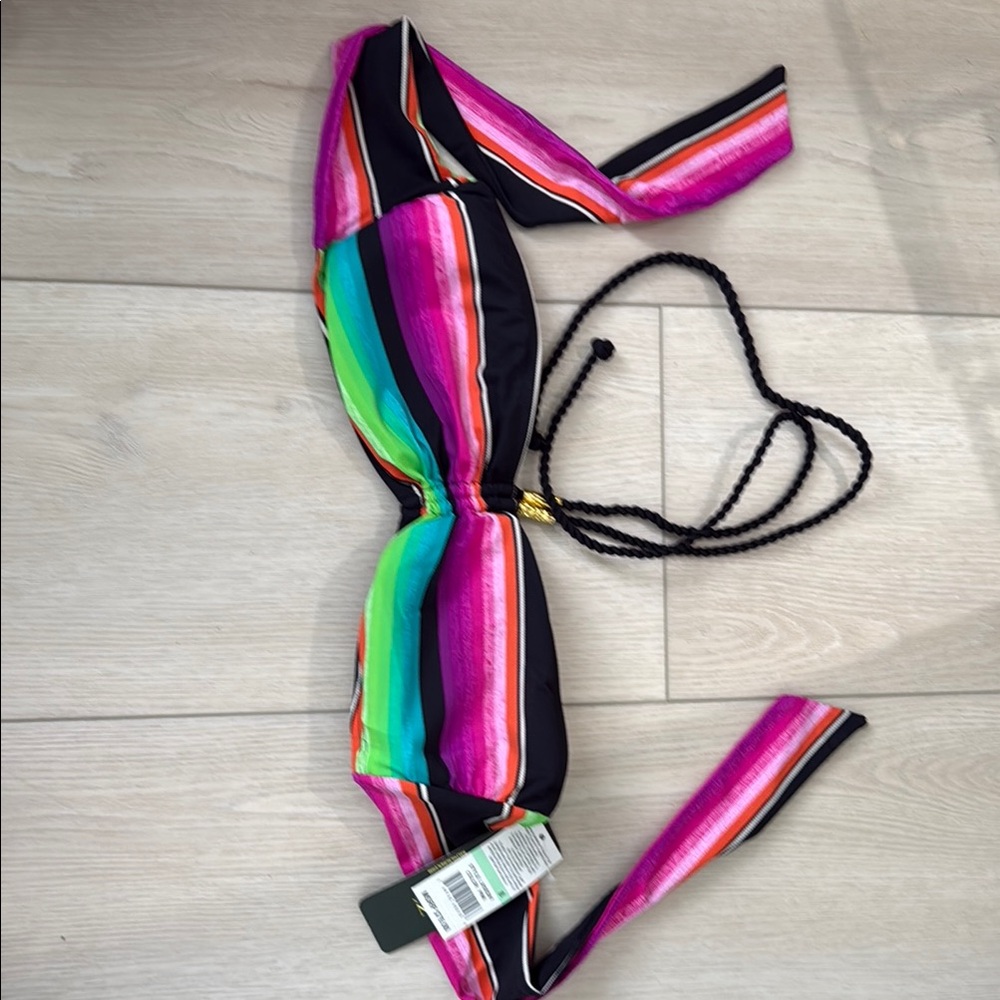 Colorful Striped Bikini Top